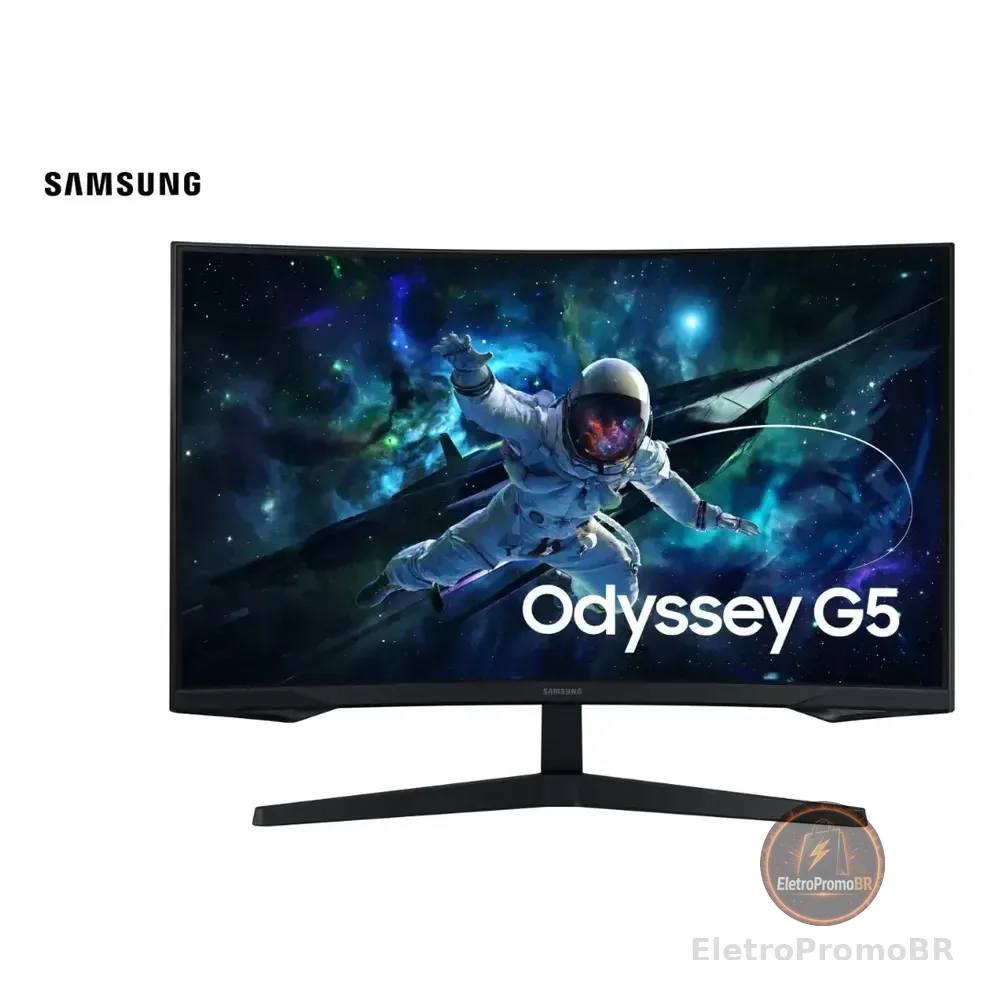 Monitor Gamer Samsung Odyssey G5, 32 ,qhd, 165hz,1ms,hdmi,dp Preto