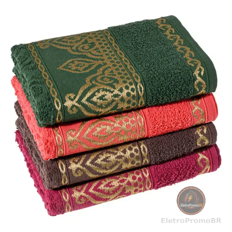 Kit 4 Toalha Rosto Algodão 330g/m2 Luxo Laune Haus Cores Sortidas Lisa