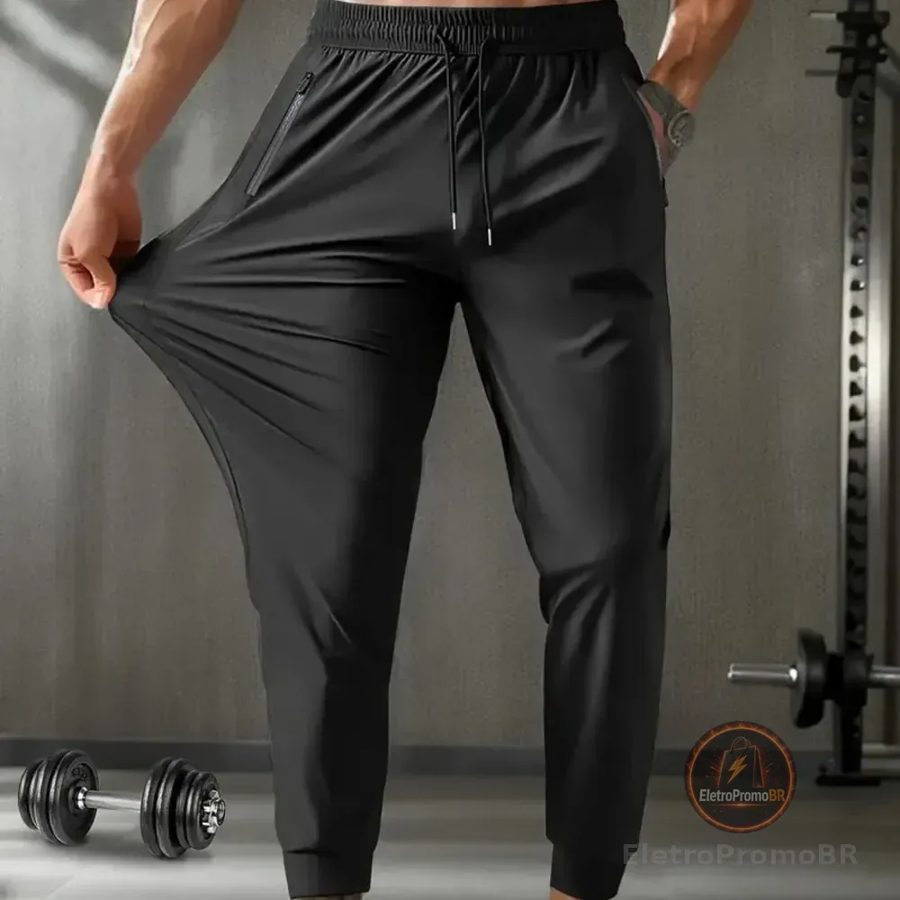 Calça Masculina Com Elastano Esportiva Fitness Academia Fit Preto G 44