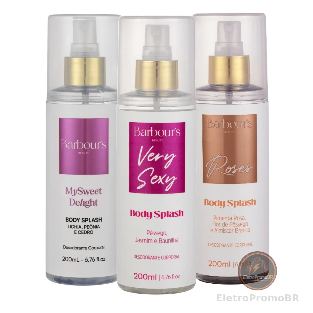 Kit 3 Body Splash Delight Very Sexy Roses 200ml Barbours