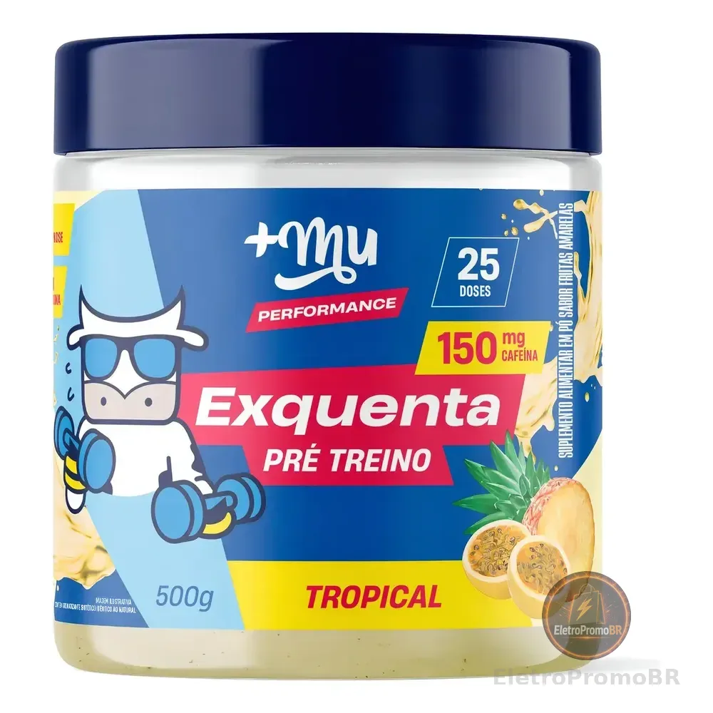 Pré Treino Exquenta Sabor Tropical 500g +mu Abacaxi E Maracujá