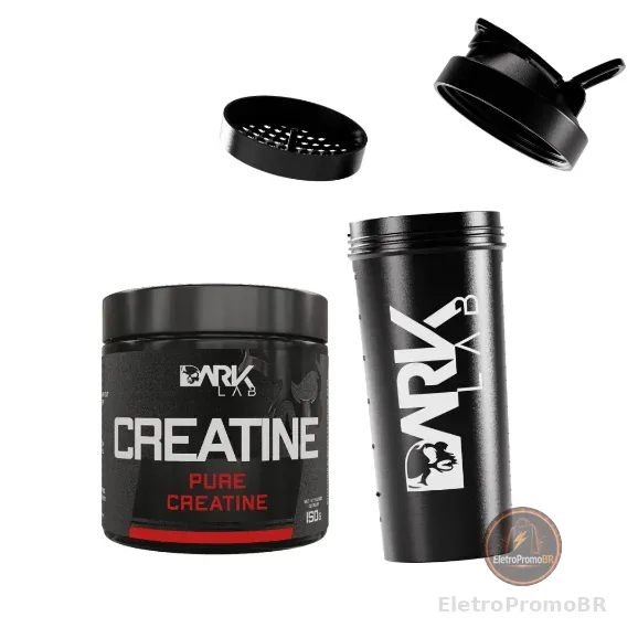Kit Creatina 100% Pura Monohidratada 300g / 150g + Coqueteleira Fuse 700ml - Dark Lab