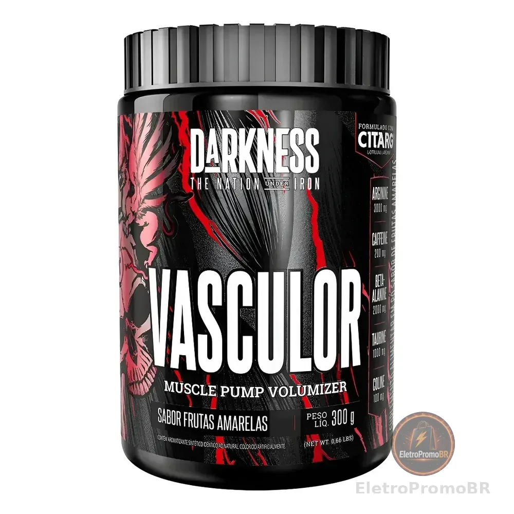 Darkness Vasculor Muscle Pump Pó 300g Sabor Frutas Amarelas Frutas Amarelas