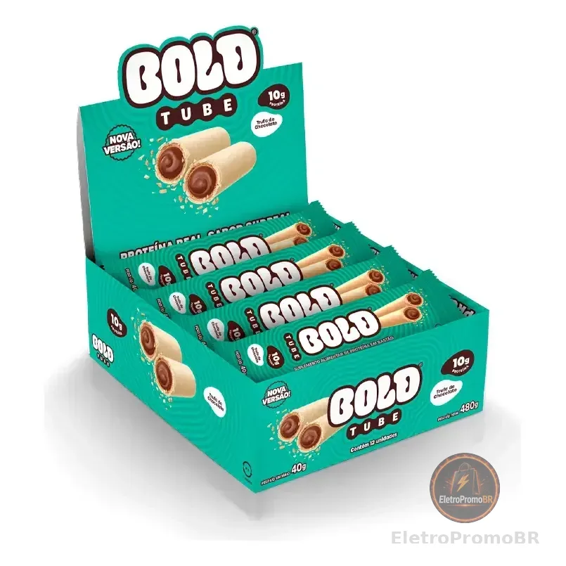 Chocolate Proteíco Bold Tube Bold Snacks Trufa De Chocolate Com Sem Agregado Caixa 540 G