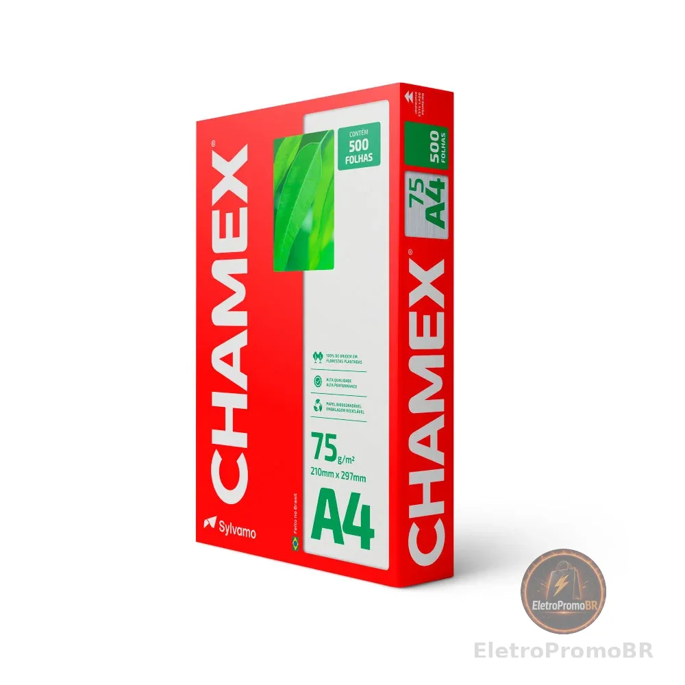 Papel sulfite A4 75g 210x297 com 500 folhas Chamex