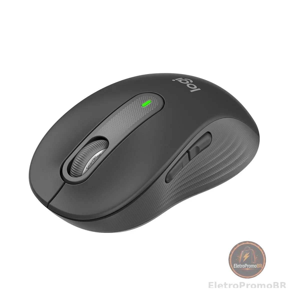 Mouse Sem Fio Logitech Signature M650 com Design de Tamanho Compacto, Clique Silencioso, Botões Laterais Personalizáveis, Conexão USB e Bluetooth - Grafite