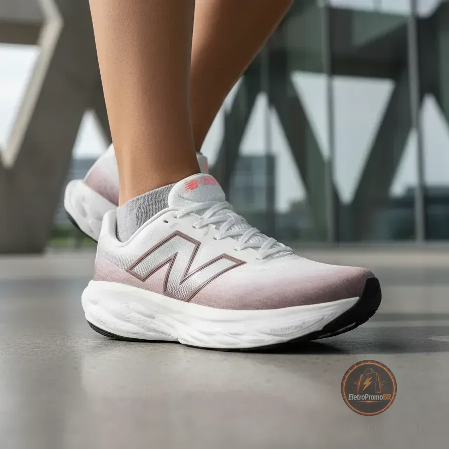 Tênis Fresh Foam X 1080 V14 Masculino New Balance Branco/marrom Lisa 40