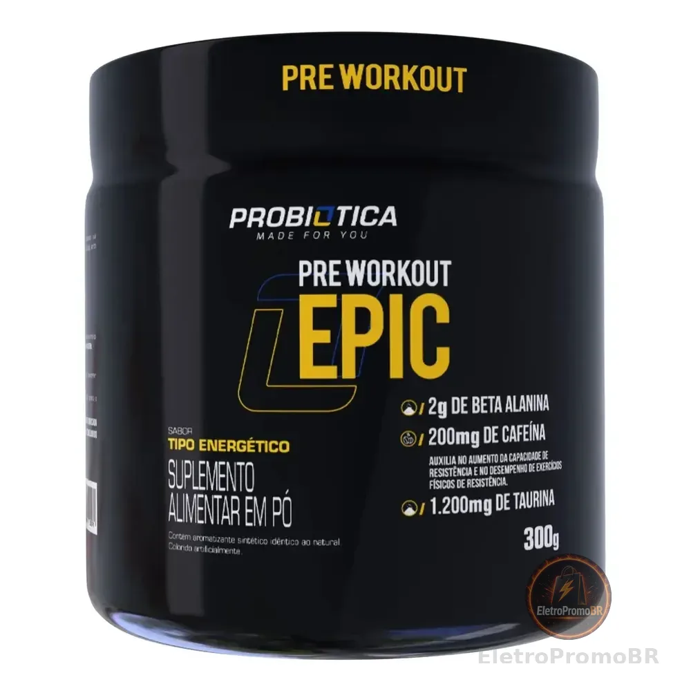 Pré Treino 300g Epic Pré Workout Probiótica Tipo Energético Energia E Performance