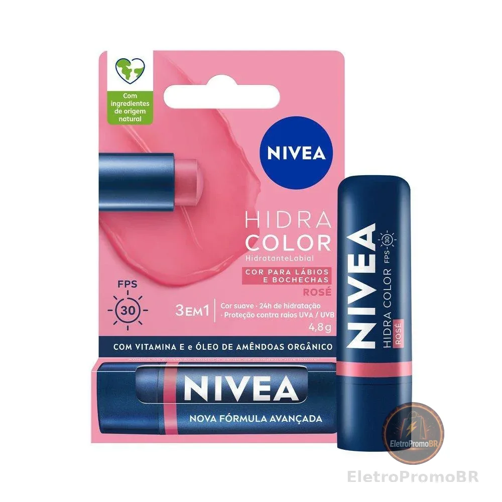 Hidratante Labial NIVEA Hidra Color Rosé 4,8g