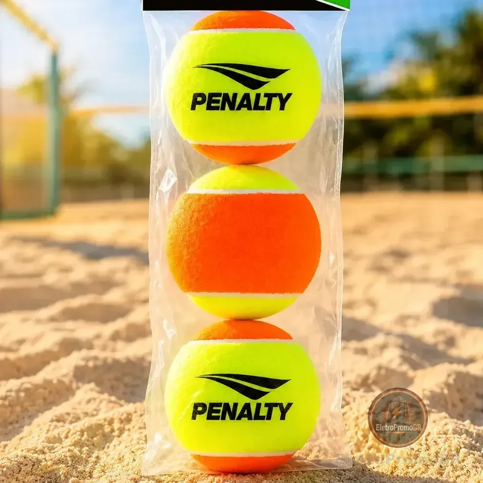 Kit 3 Bolas De Beach Tennis - Penalty Bolinhas Stage 2 Areia Amarelo/laranja