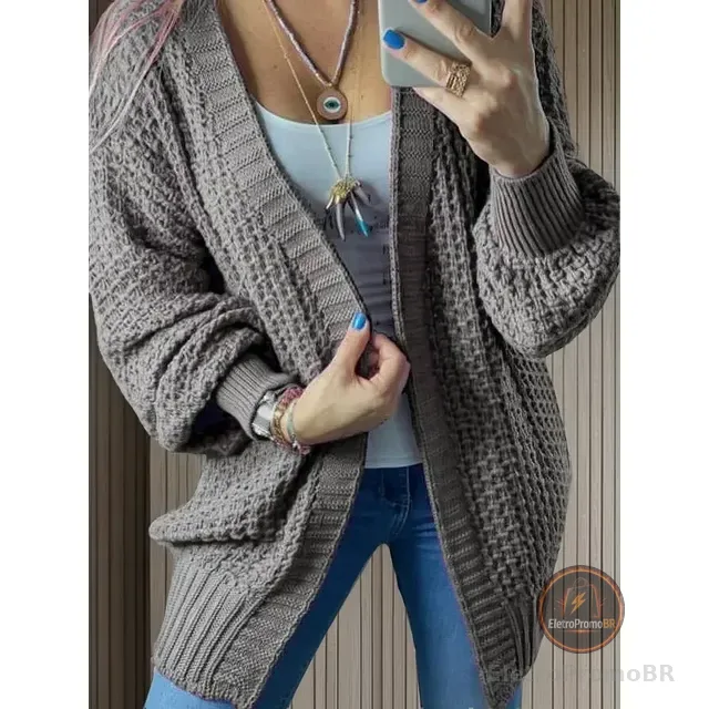 Kimono Cardigã Feminin Casaco La Trico Sueter Moda Inverno