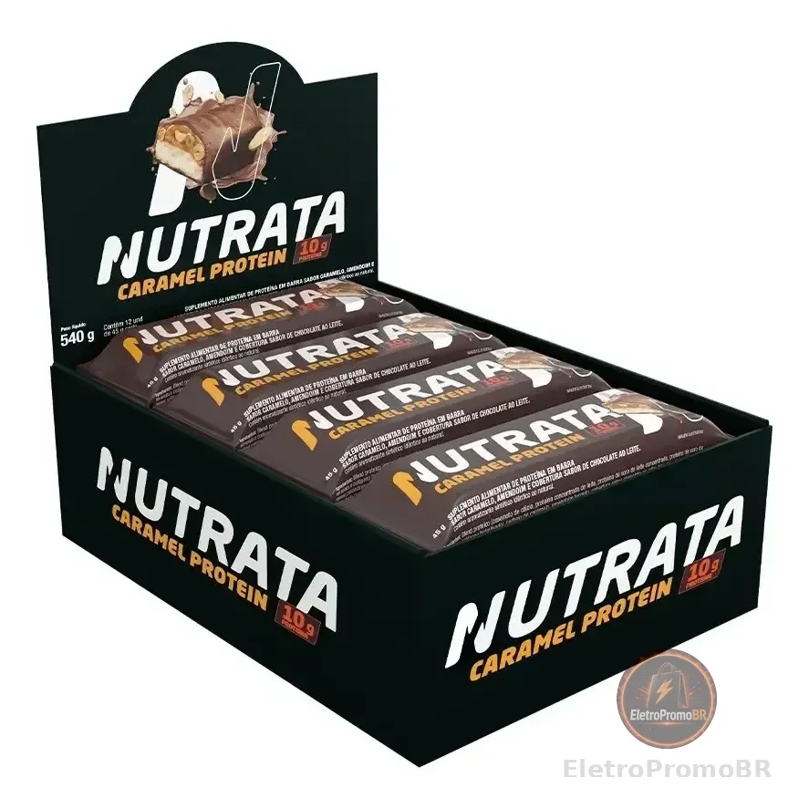 Nutrata Caramel Protein 45g Display Com 12 Barras - Caramel Caramelo