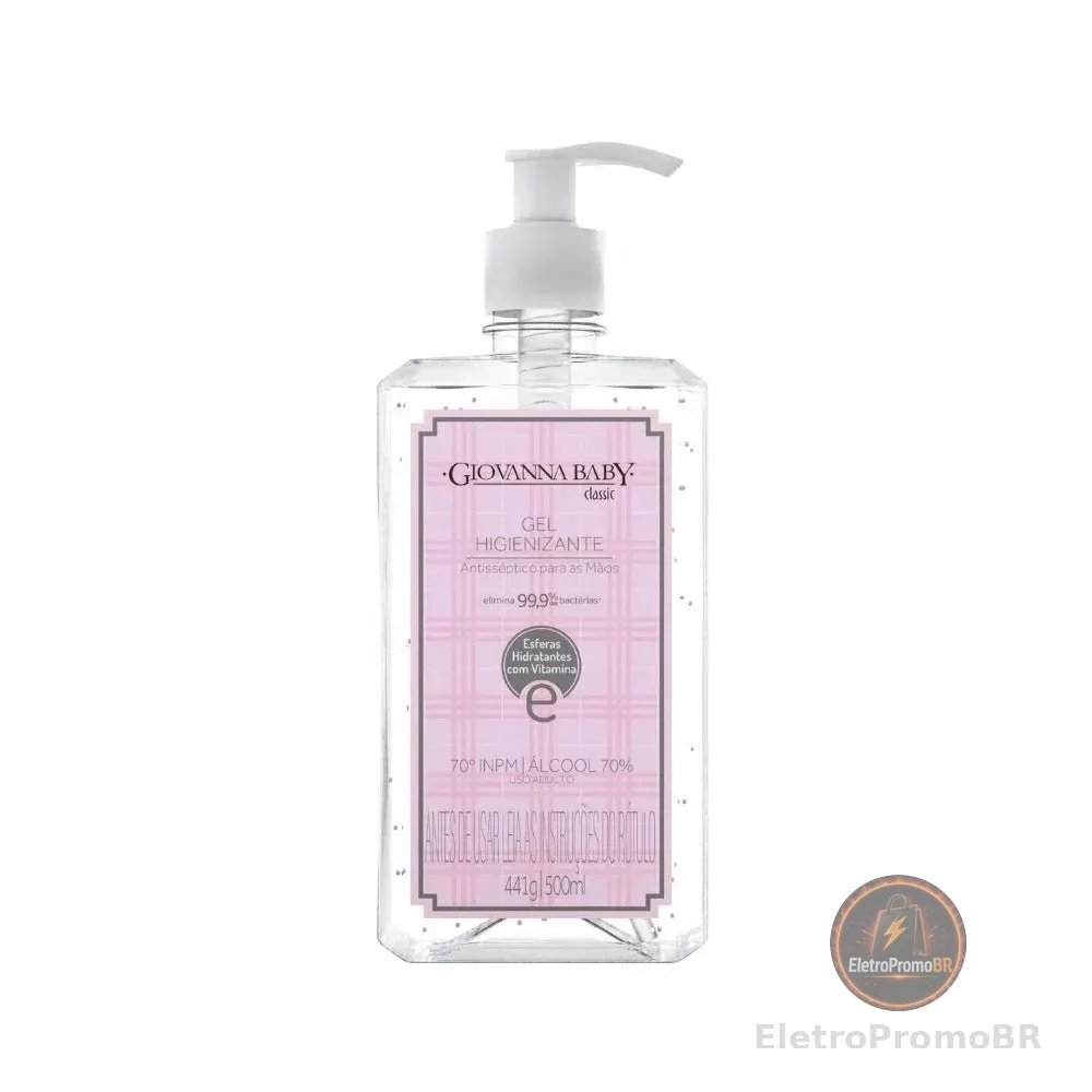 Álcool Em Gel Higienizante Giovanna Baby Classic Rosa 500Ml