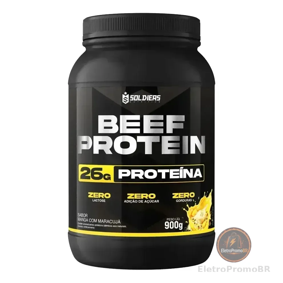 Proteína Beef Protein Zero Lactose Suplemento Alimentar Em Pó Manga Com Maracujá 900g - Soldiers Nutrition