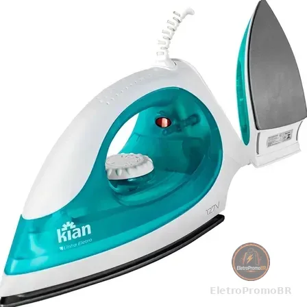 Ferro De Passar A Seco Kian Fp100 1300w Com Base Antiaderente E Controle De Temperatura Verde 127v