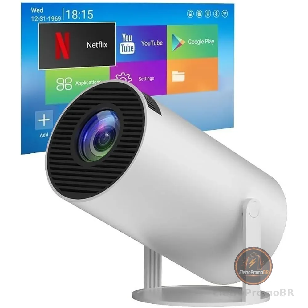 Projetor 4K HD 150 Polegadas Celular, Tv B0x, Xbox, PS, Pc, Wifi e Bluetooth HY300 Magcubic 110/220