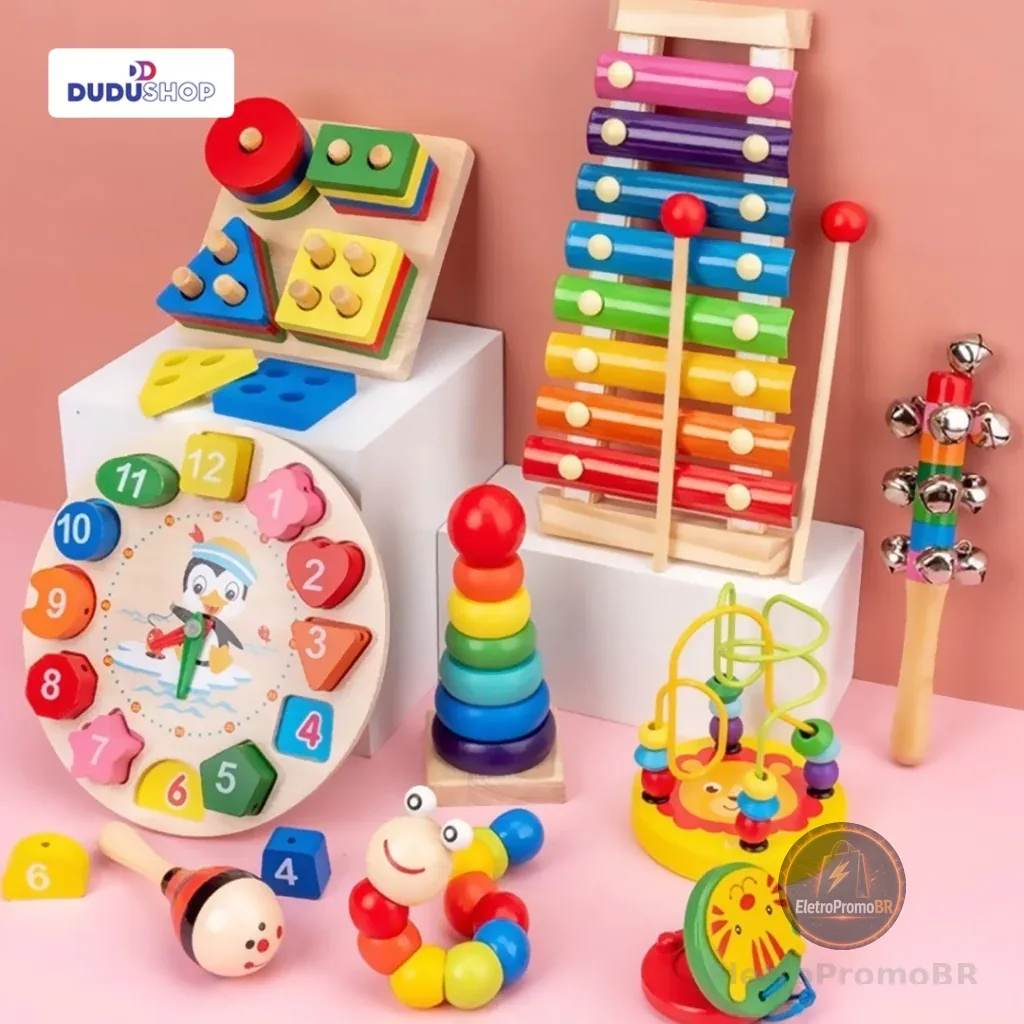 Brinquedo  Pedagógico Educativo Musical Pedagógico Montessori Colorido Para Bebês Crianças Pequenas
