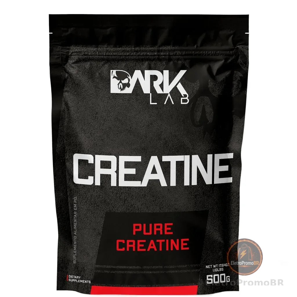 Creatina Pura Dark Lab, Monohidratada 100% de Pureza, Sem Glúten, Sem Sabor (500g)