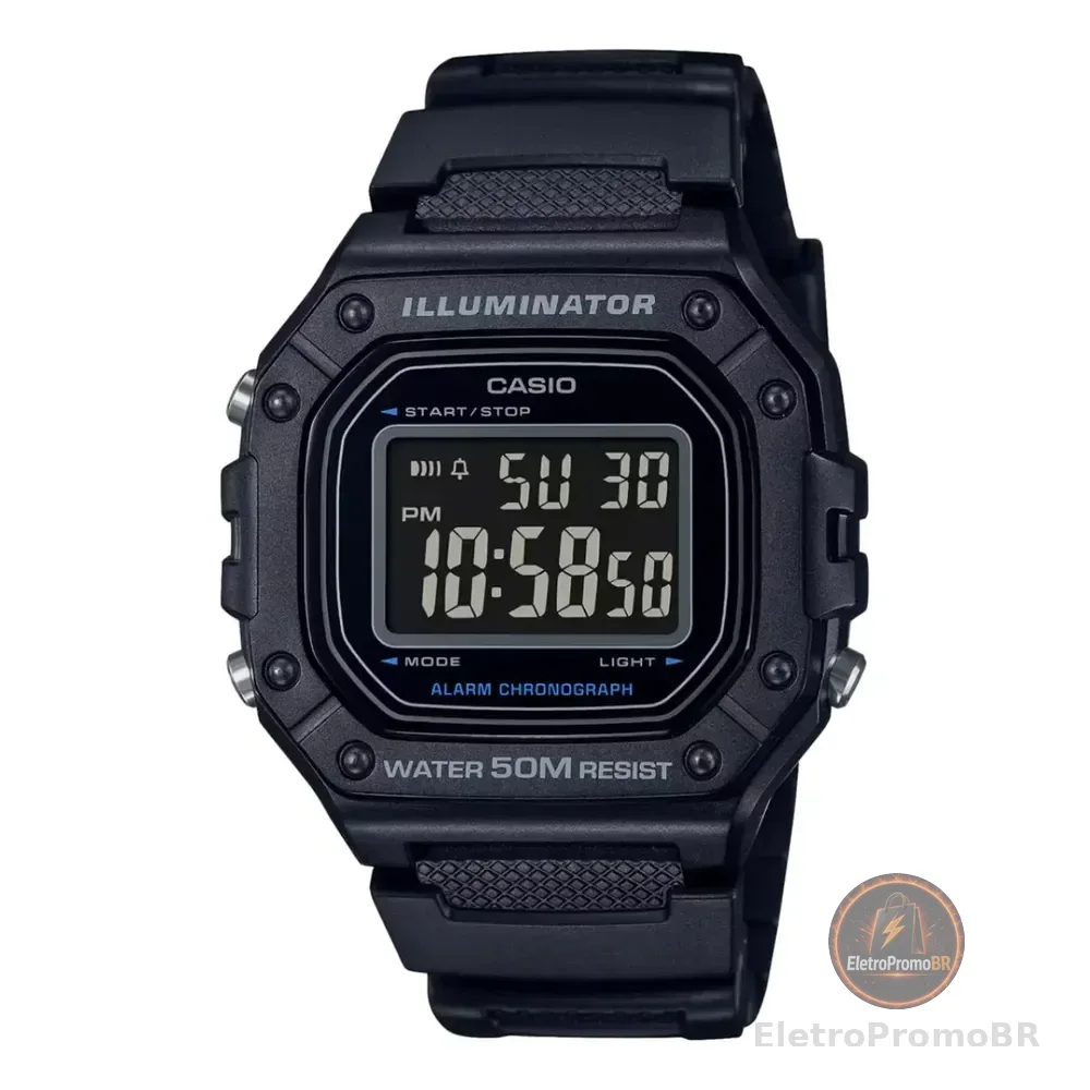 Relogio Casio Masculinoo Standar W-218h-1bvdf