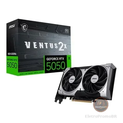 Placa de Vídeo MSI GeForce RTX5050 8GB GDDR6 128BITS VENTUS 2X OC 912-V538-010