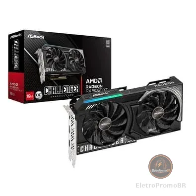 Placa de Vídeo ASRock RX 9060 XT CL 16GO AMD Radeon, 16GB, GDDR6, 128bits, OpenGL 4.6, RDNA 4 - RX9060XT CL 16GO