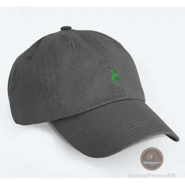 Boné Rl Original Importado Logo Bordado Aba Curva Ajustável Chumbo Unico