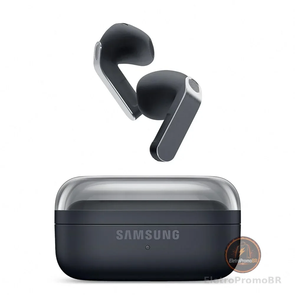 Samsung Galaxy Buds4, Fone de Ouvido, Galaxy AI, Gemini, Preto