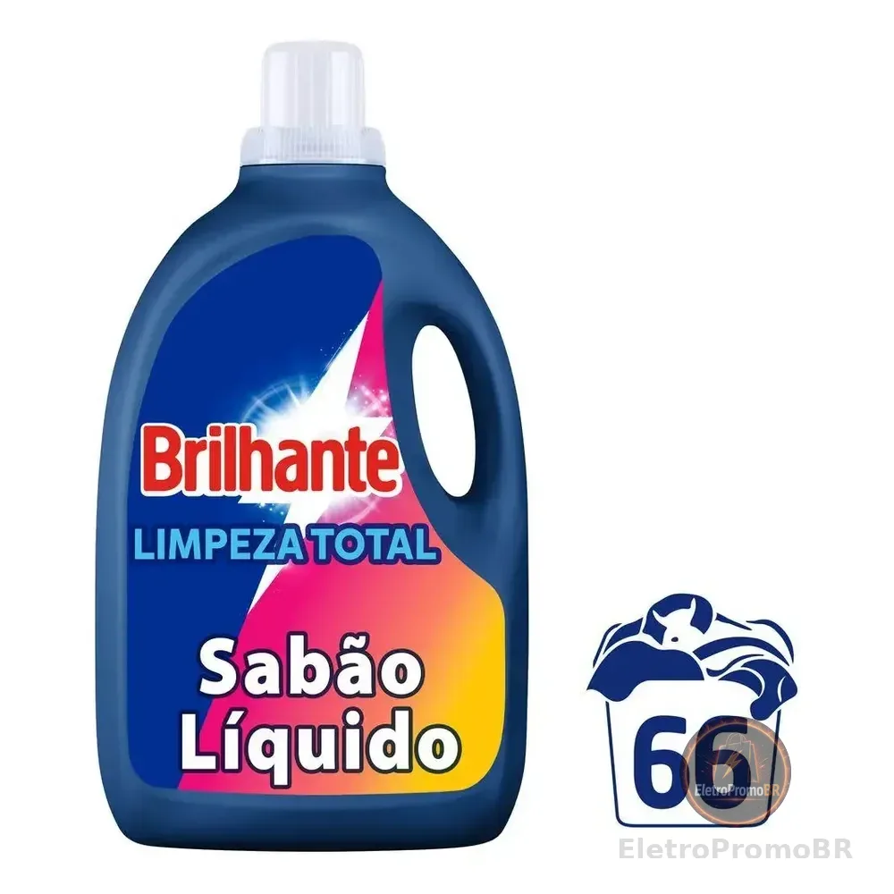 Lava-roupas Líquido Brilhante Limpeza Total 5l