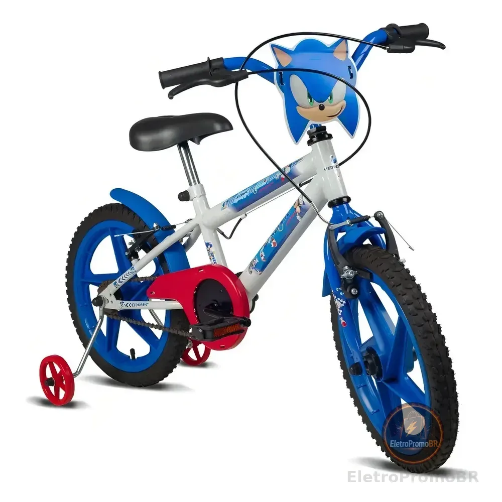 Bicicleta Infantil Verden Sonic Aro 16 Com Rodinhas Laterais Azul/branco