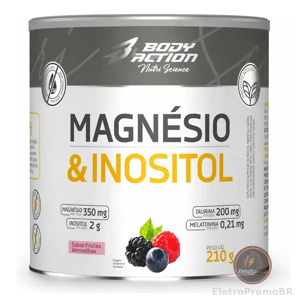 Magnesio Inositol Bodyaction 210g Frutas Vermelhas
