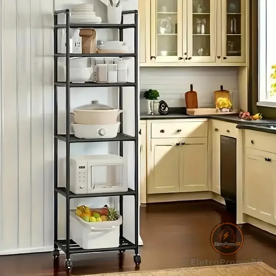 Prateleira 6 Nichos Super Resistente - Cozinha E Casa Preto