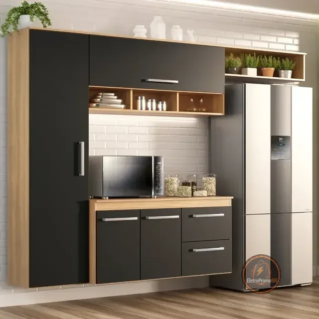 Armário De Cozinha Compacta Lua 4 Portas 2 Gavetas