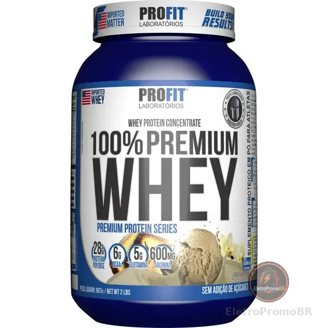 Whey Premium 100% Concentrado Glutamina Arginina Profit Labs