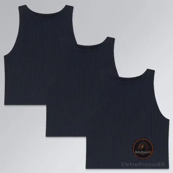 Kit 3 Regatas Insider Cropped In-form Seamless Preto U