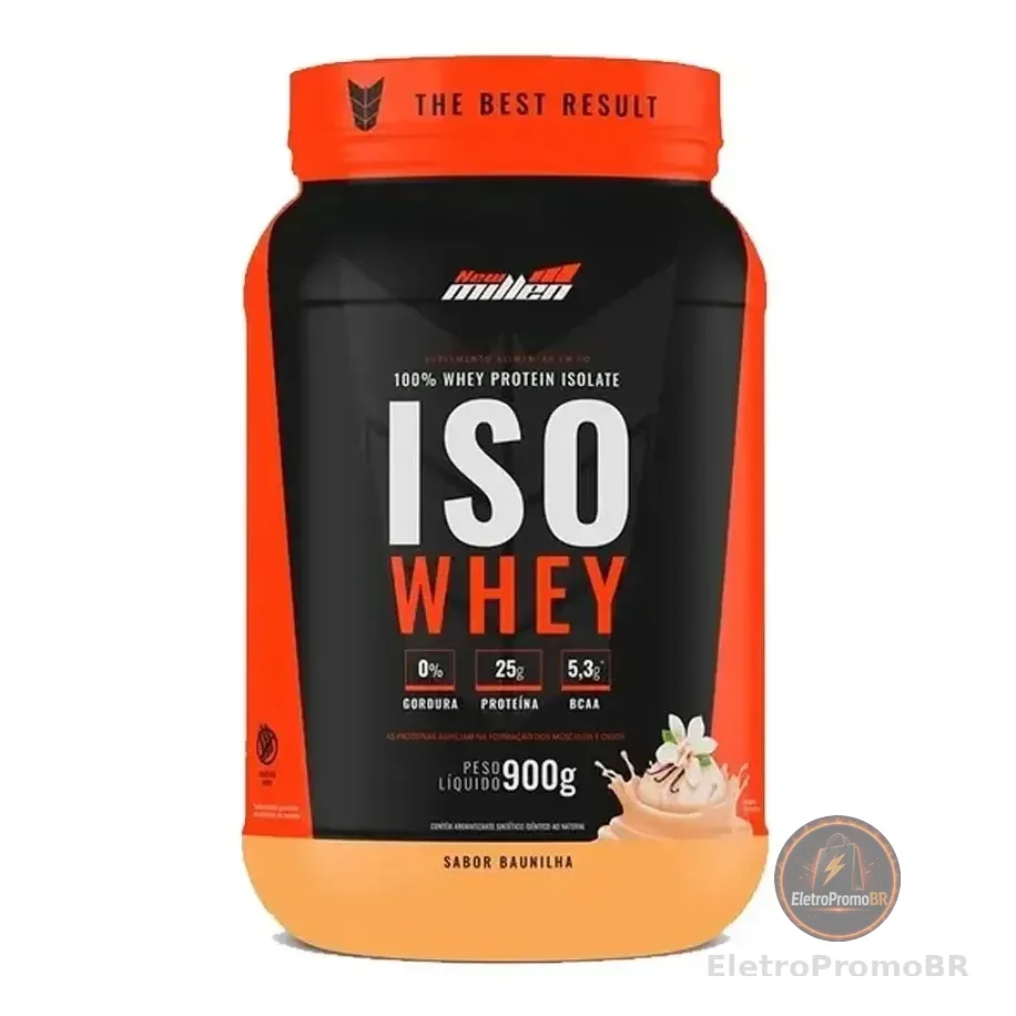 Iso Whey Isolado 900g - New Millen Sabor Baunilha