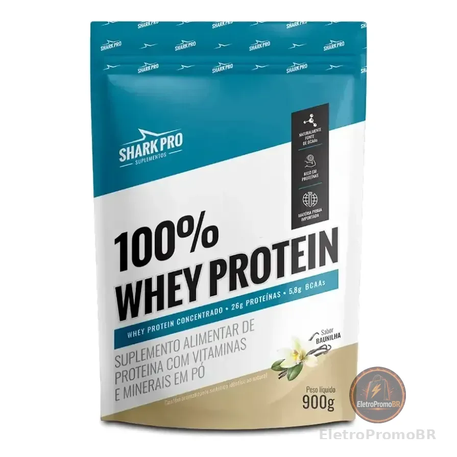 Whey Protein 100% 900g Refil  - Shark Pro Baunilha