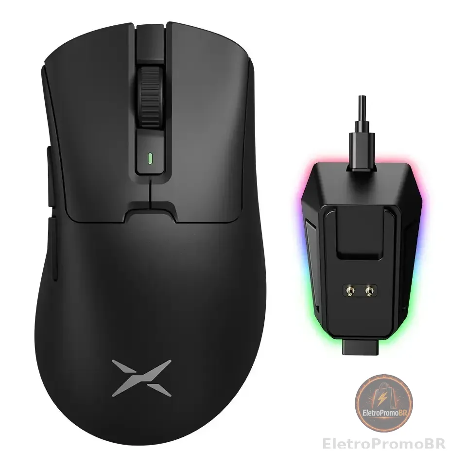 Delux M900pro Mouse Gamer Sem Fio 8000hz Paw3395 Com Dock Preto