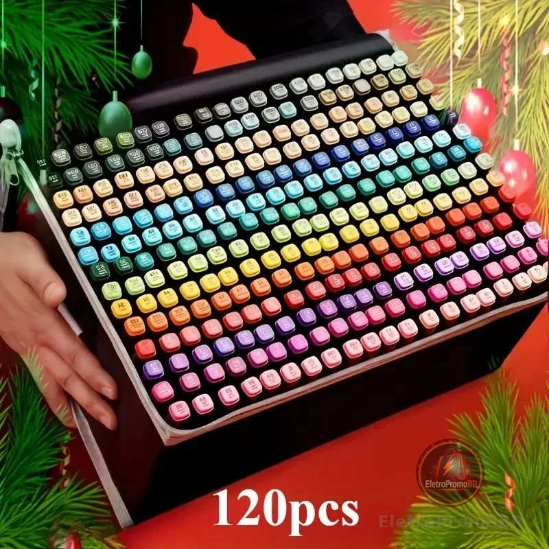 36/48/60/80/100/120 Cores Caneta Marcadora canetinhas coloridas Kit Com Ponta Dupla/marcador touch/caneta marker