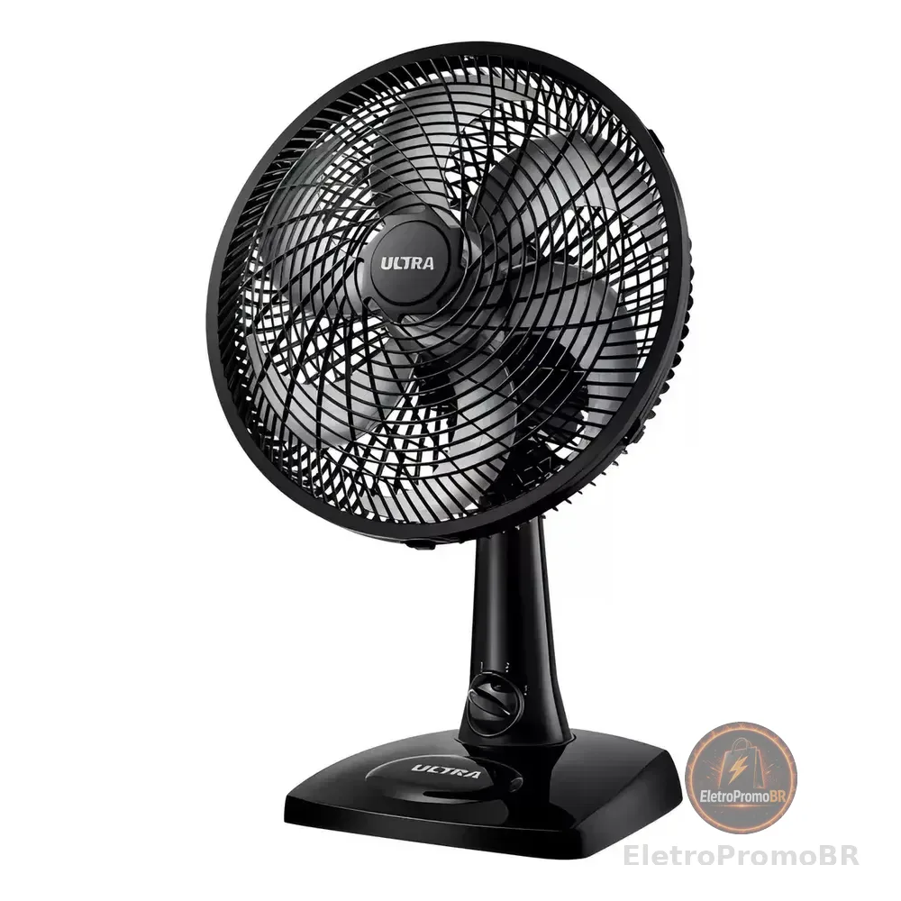 Ventilador De Mesa ou Parede Ultra Mondial 50w V-30-6p-b Material Das Pás Plástico Quantidade De Pás 6 Cor Preto