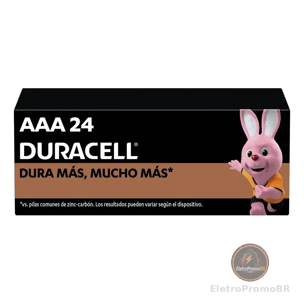 Pilha AAA Duracell Coppertop MN2400 Cilíndrica - kit de 24 unidades
