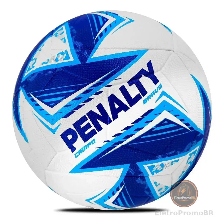 Bola de Futebol De Campo Penalty Bravo Xxv Branco e Azul Ultra Fusion