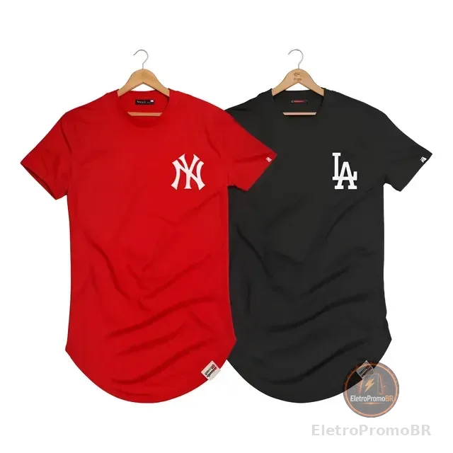 Kit 2 Camisas Longline Camiseta Alongada Blusa Estilo New La