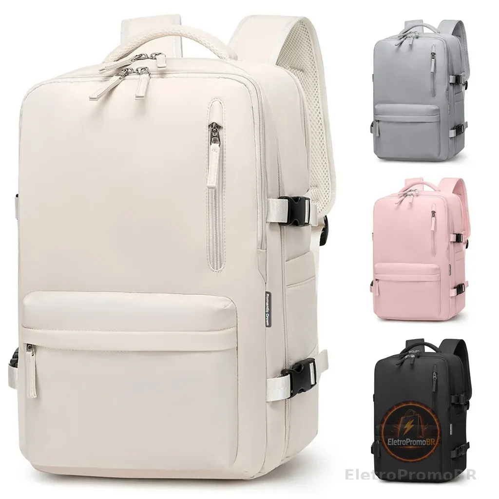 Mochila Vlagem Feminina Masculinas Multifuncional Reforçada Impermeável Expansível Mochila Notebook Antifurto USB