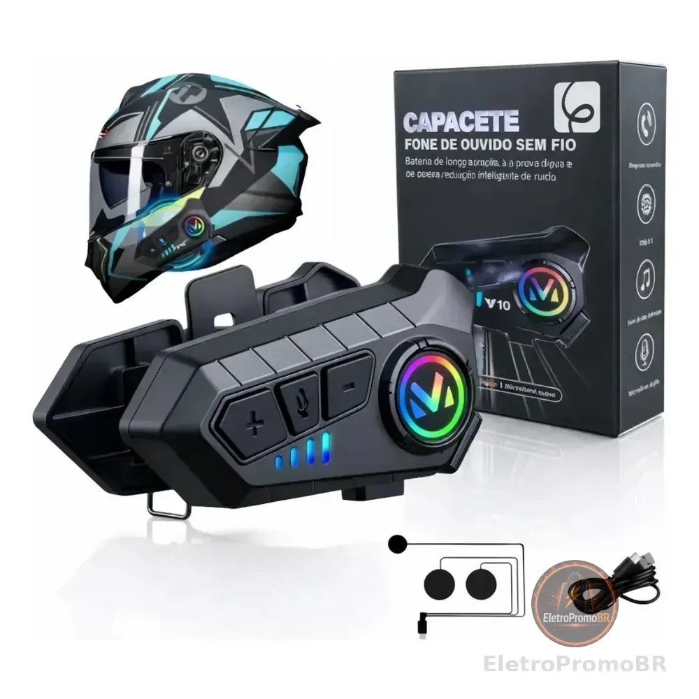 Eps-2592 Fone De Ouvido De Capacete Moto Bluetrooth Controle De Voz