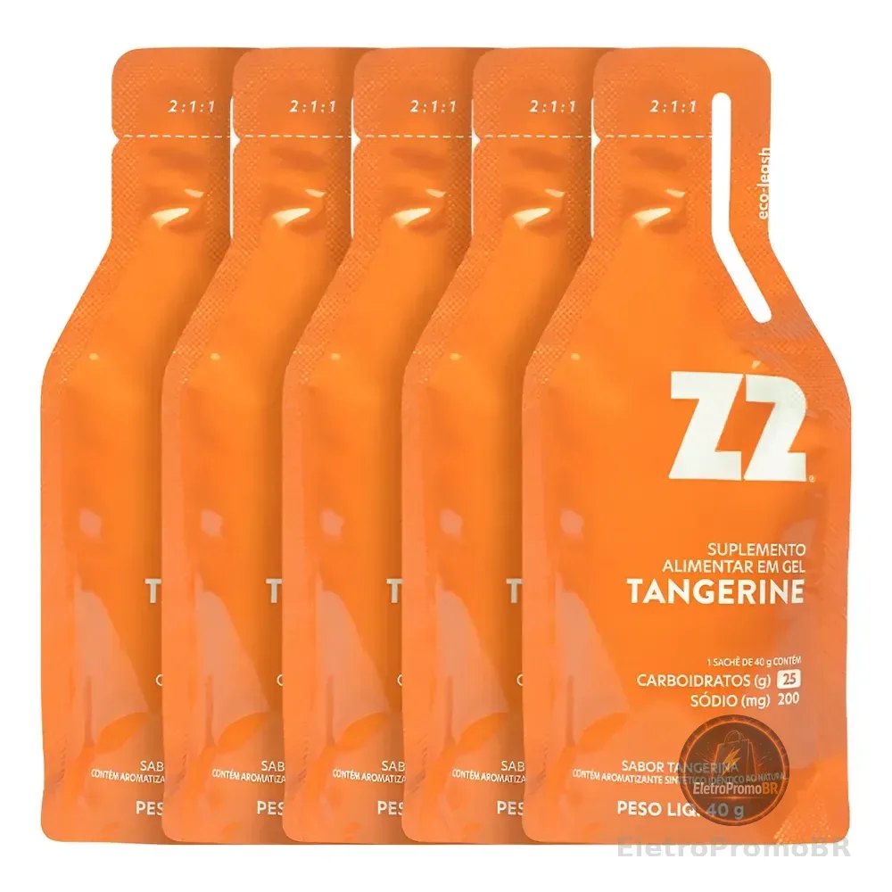 Box com 10 Sachês Gel de Carboidrato Energy Gel Z2 Tangerine 40g