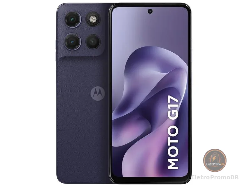 Smartphone Motorola Moto G17 4G 256GB 12GB (4GB RAM + 8GB RAM Boost) Câmera 50MP Sony Lytia 600 Tela FHD+ 60Hz Bateria 5200 mAh