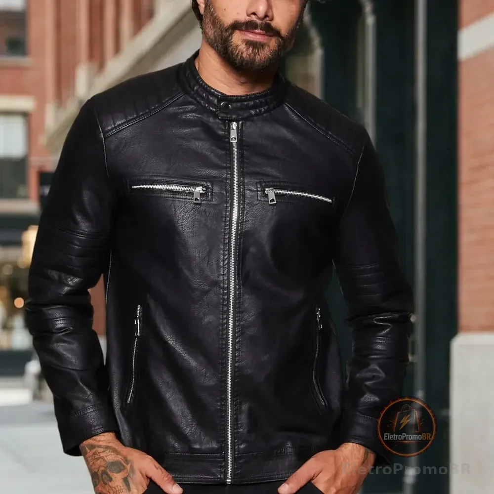 Jaqueta Masc. Pu Broken Rules 520156 Preto G Lisa