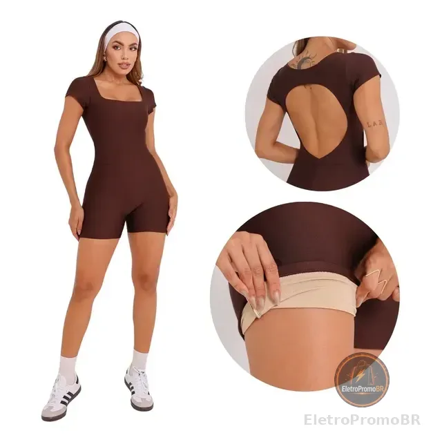 Macaquinho Fitness Feminino Suplex Zero Transparencia