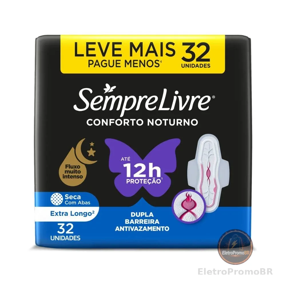 Sempre Livre Adapt Plus Noite e Dia Seca - Absorvente Externo Nortuno, 32un