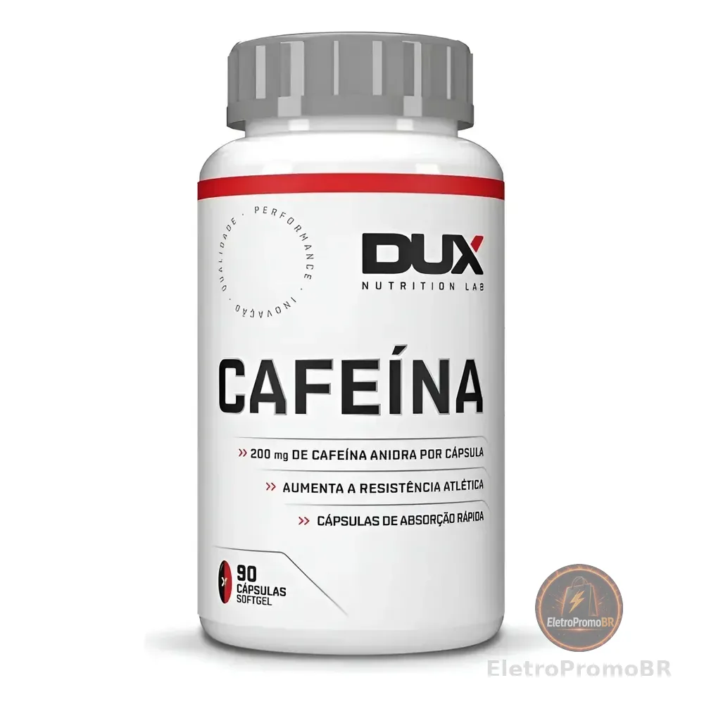 Cafeína 200mg Pote Com 90 Cápsulas Termogênico Dux Nutrition Sem Sabor
